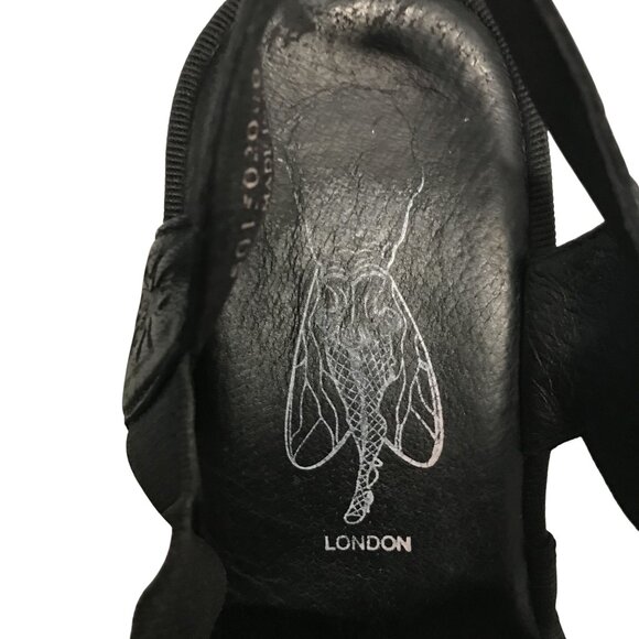 Fly London Black Platform Heeled Sandals Womens Size 7.5-8 / 38 - Picture 9 of 11